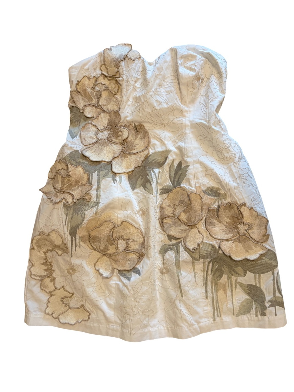 Anthropologie NWT Strapless Floral Appliqué Mini Dress Size S - Picture 5 of 10